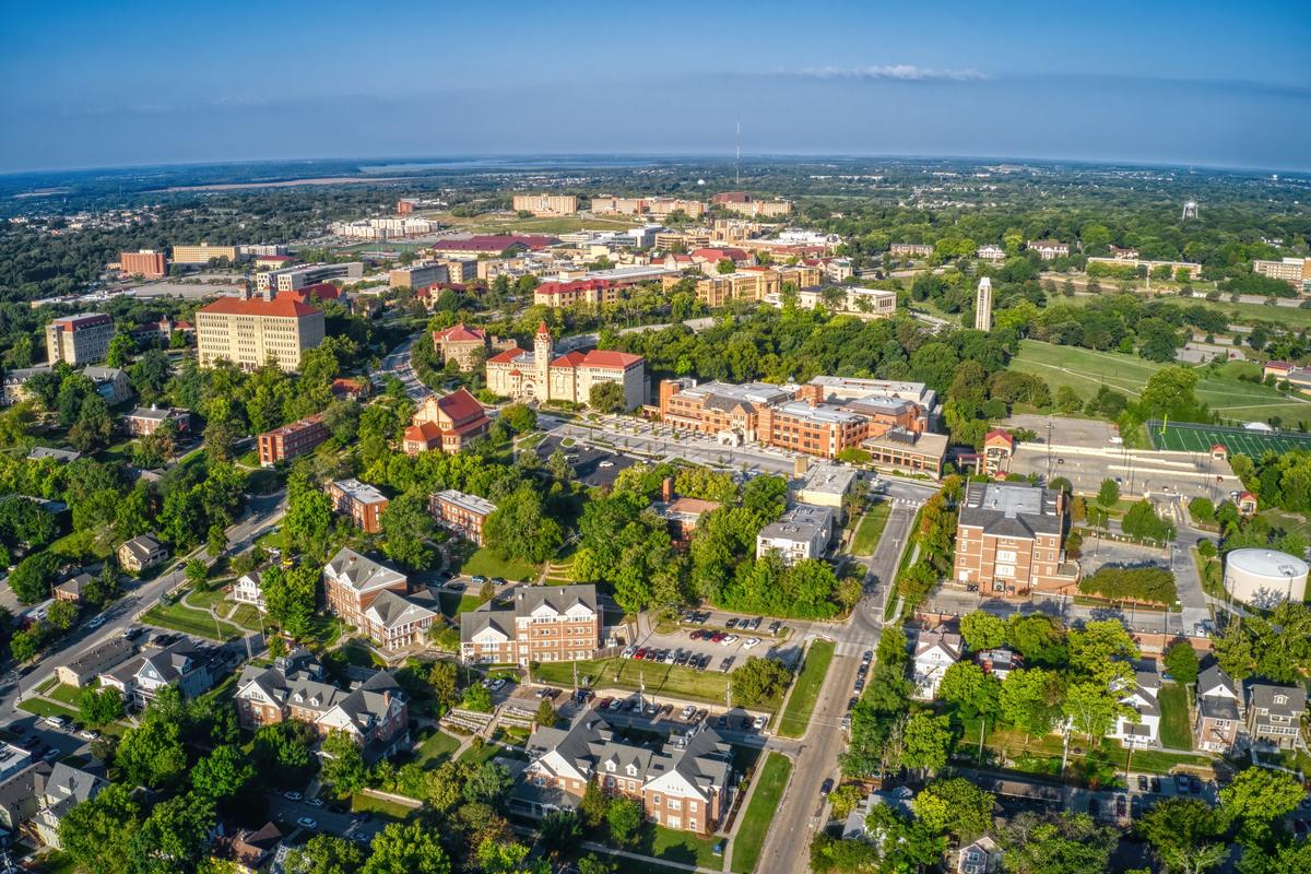Walk along Mass Street and enjoy live music on a fun college-town outing.