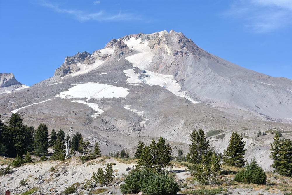 Ski down snowy slopes, hike alpine trails, and admire Oregon’s tallest peak.