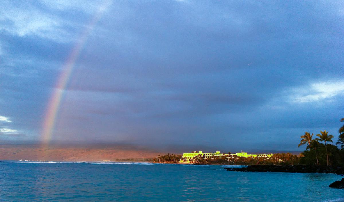 Rainbow over Mauna Lani Bay hotel that I took one late afternoon