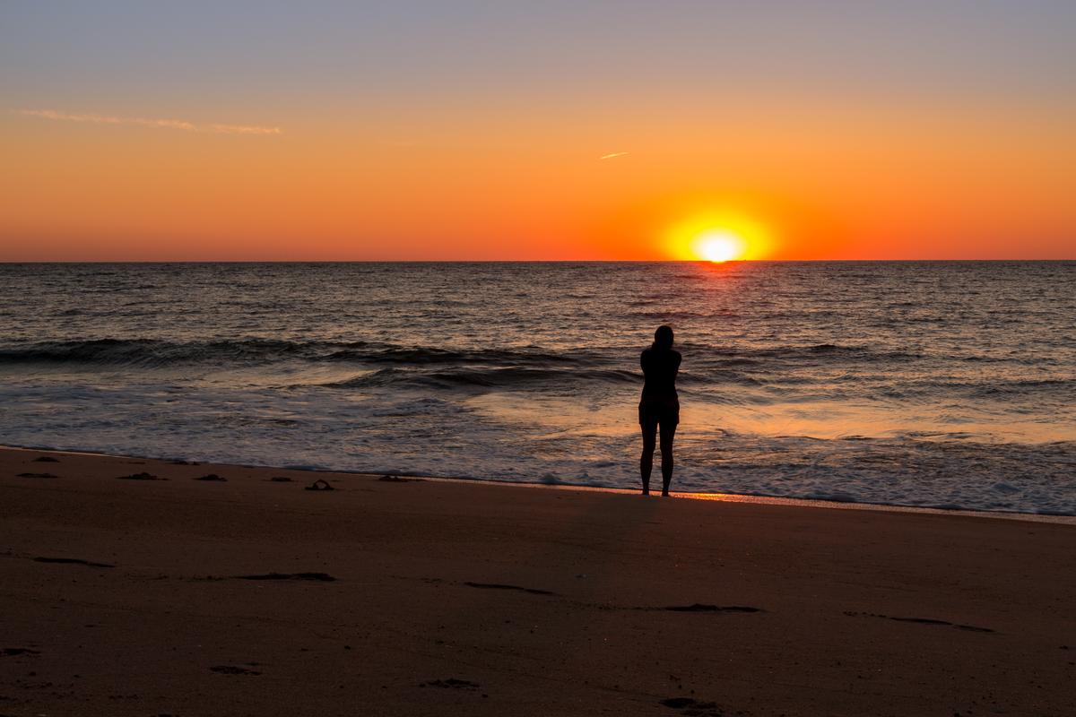 We enjoyed a sunrise at Bethany Beach after jetlag