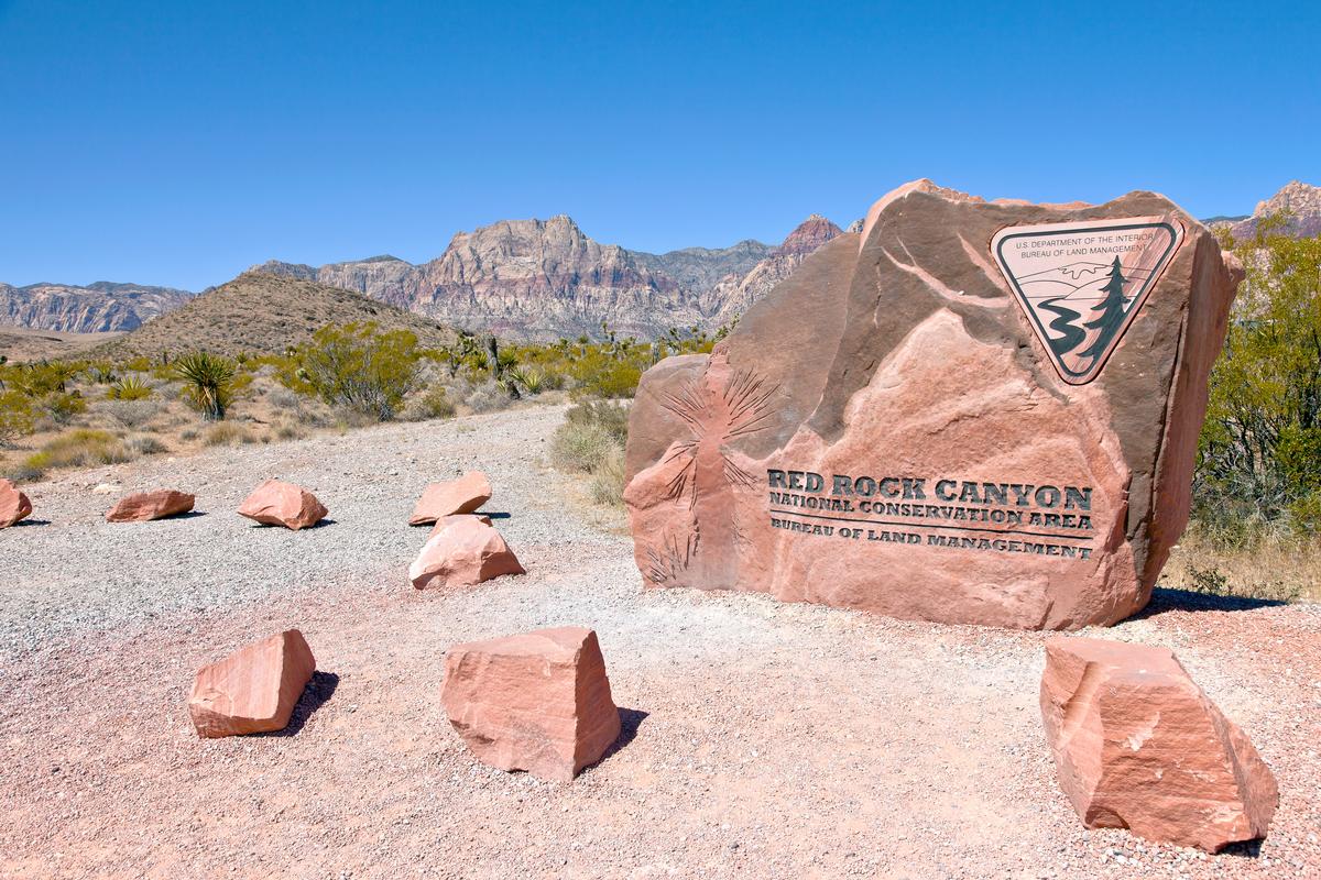 When you see this Red Rock Canyon sign, you know you are in the right place