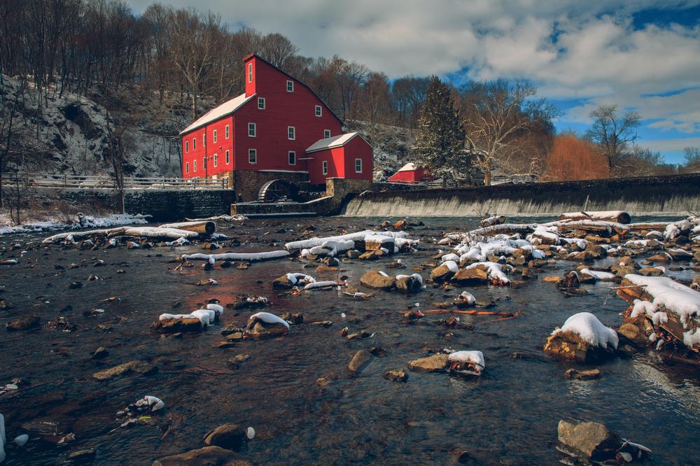 Admire grist mills in Clinton