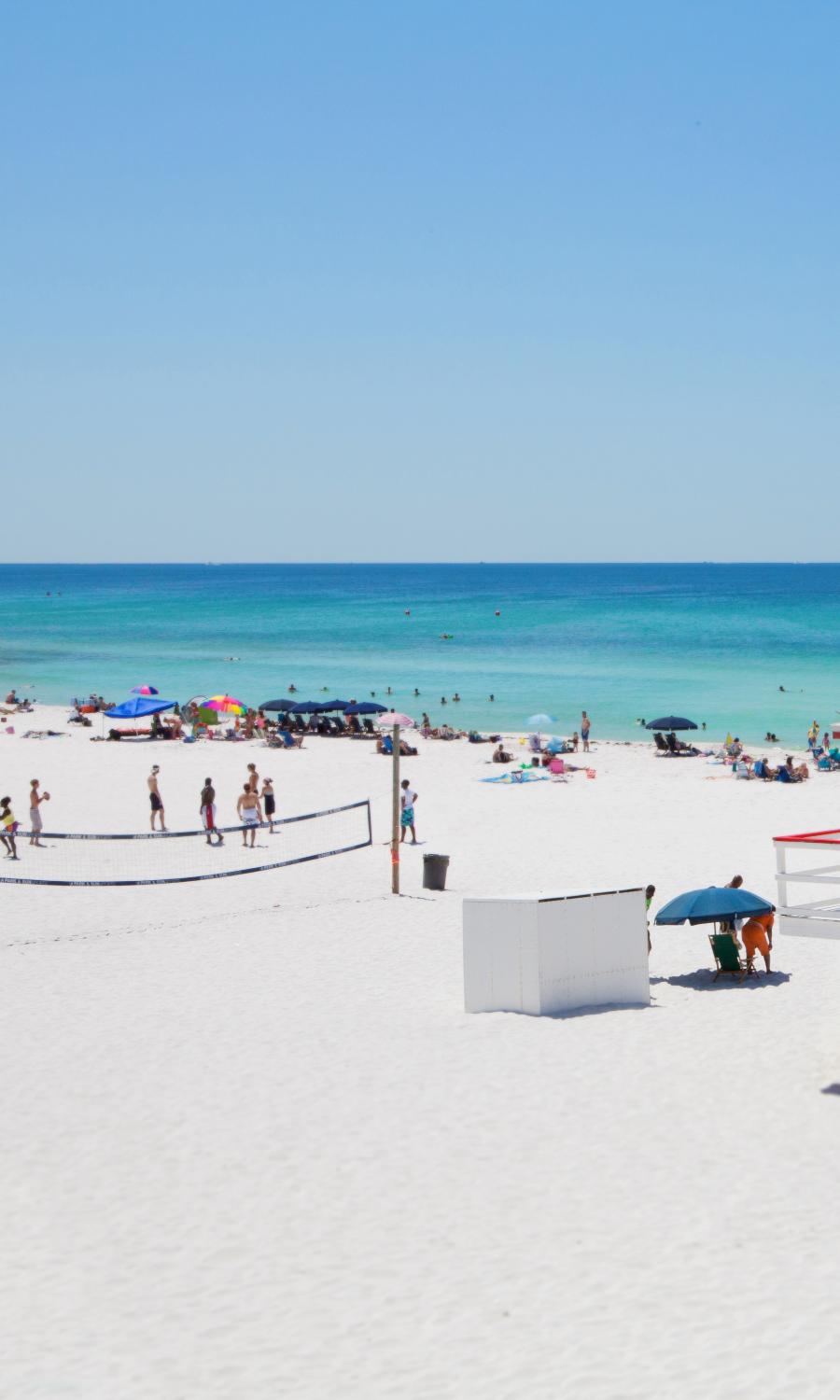 Enjoying powdery white sands and the ocean in Destin