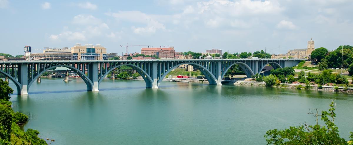 Looking at the bridge in Knoxville Tennessee