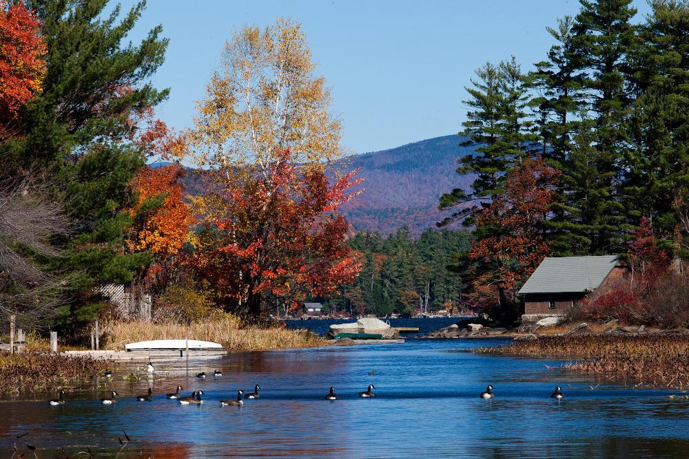 Squam Lakes in the fall
