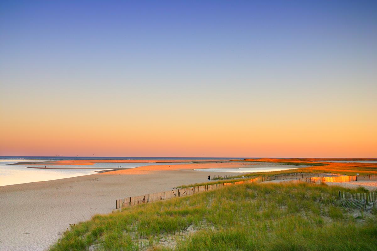 Enjoying a colorful sunset in Cape Cod, Massachusetts