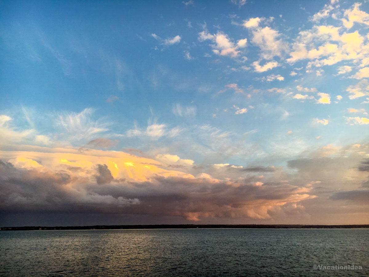 I took this sunrise photo from a beach near Wakefield, RI