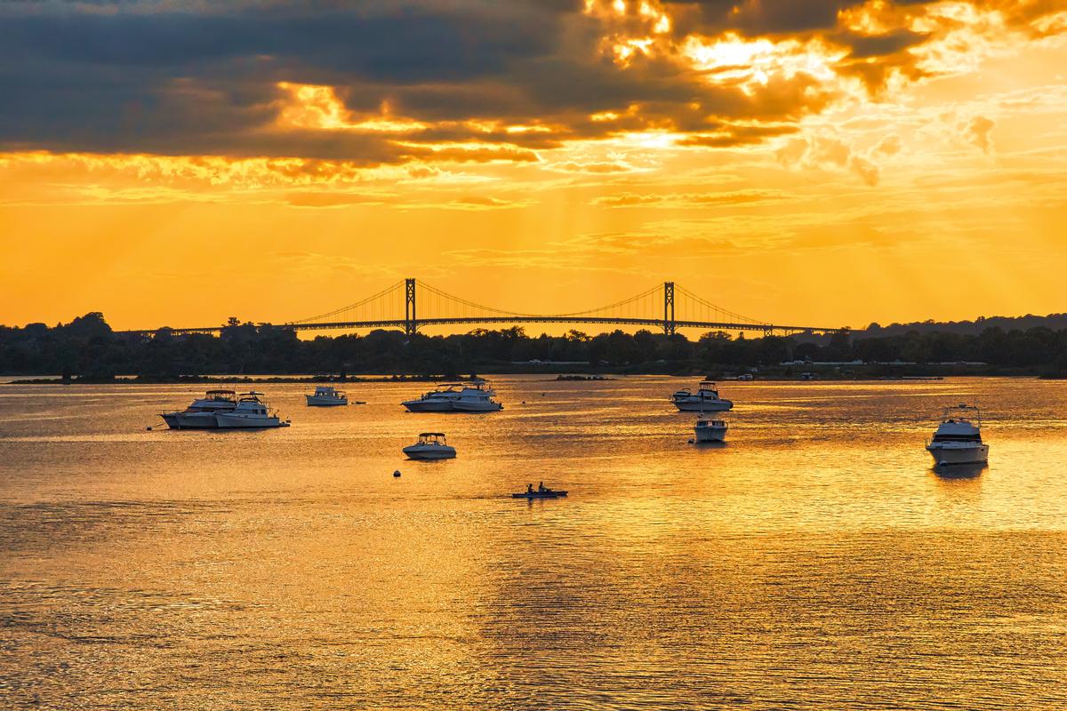 Portsmouth, RI golden sunset