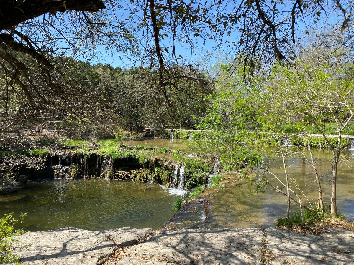 My photo of a stunning waterfall I discovered on a walk through the Texas Hill Country