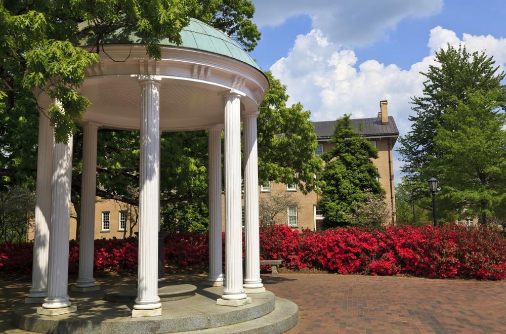 Explore the University of North Carolina or visit vibrant local art galleries.