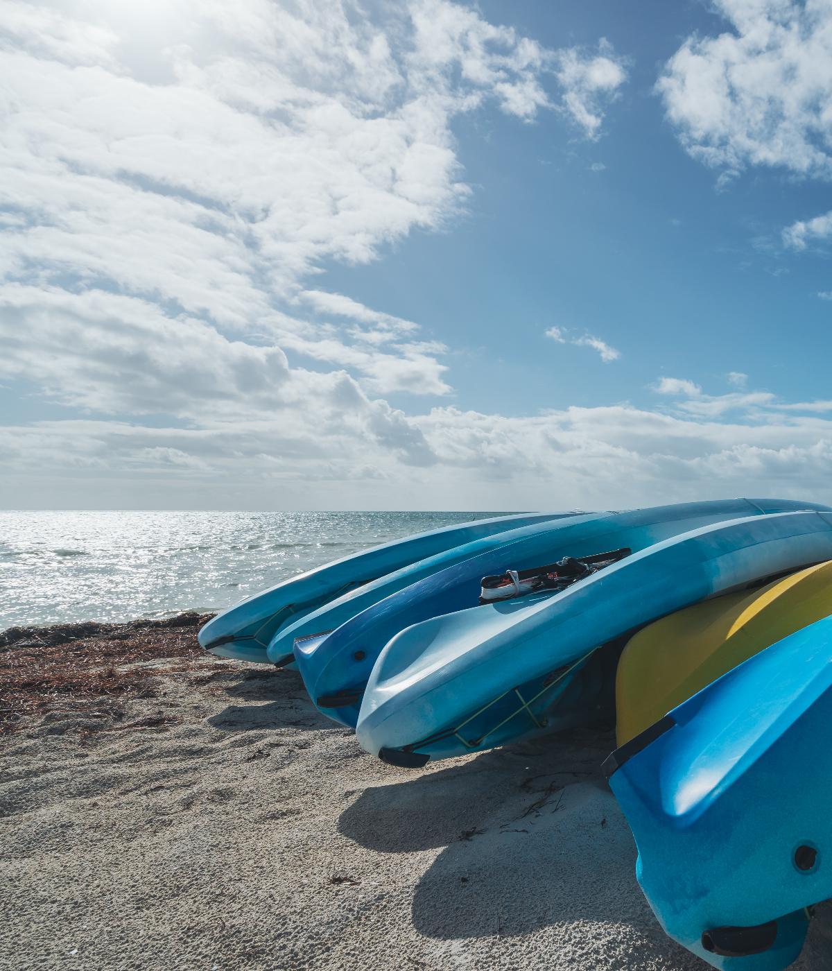 Kayaks on the beach in Islamorada