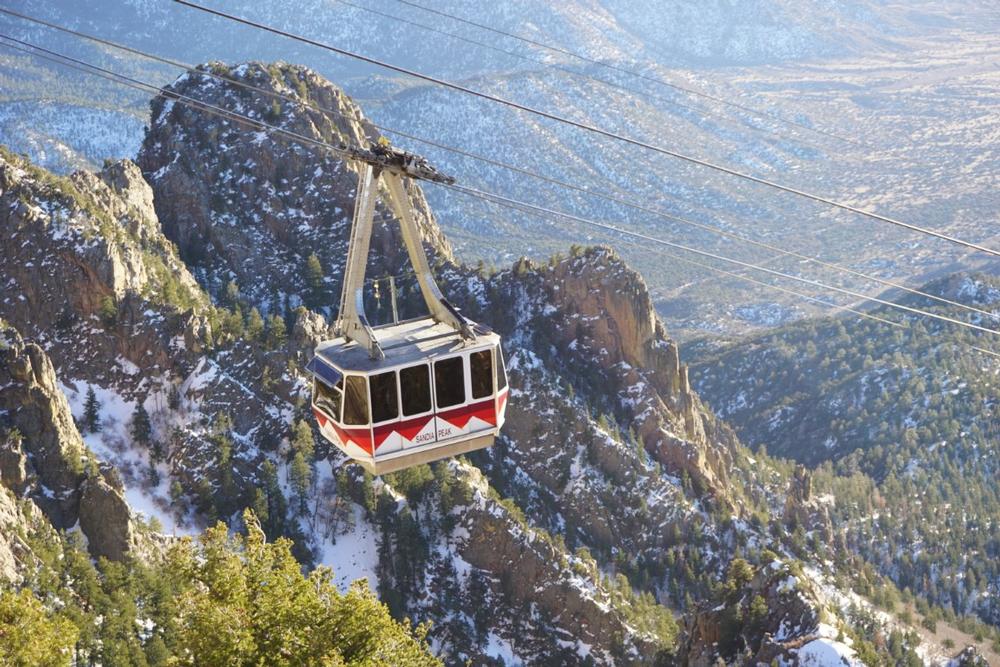 Ride to the summit aboard The Sandia Peak Tramway