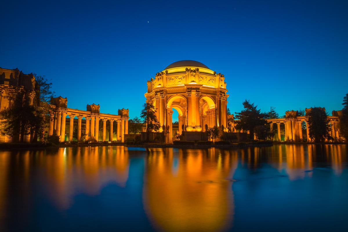 Palace of Fine Arts Museum at Night in San Francisco