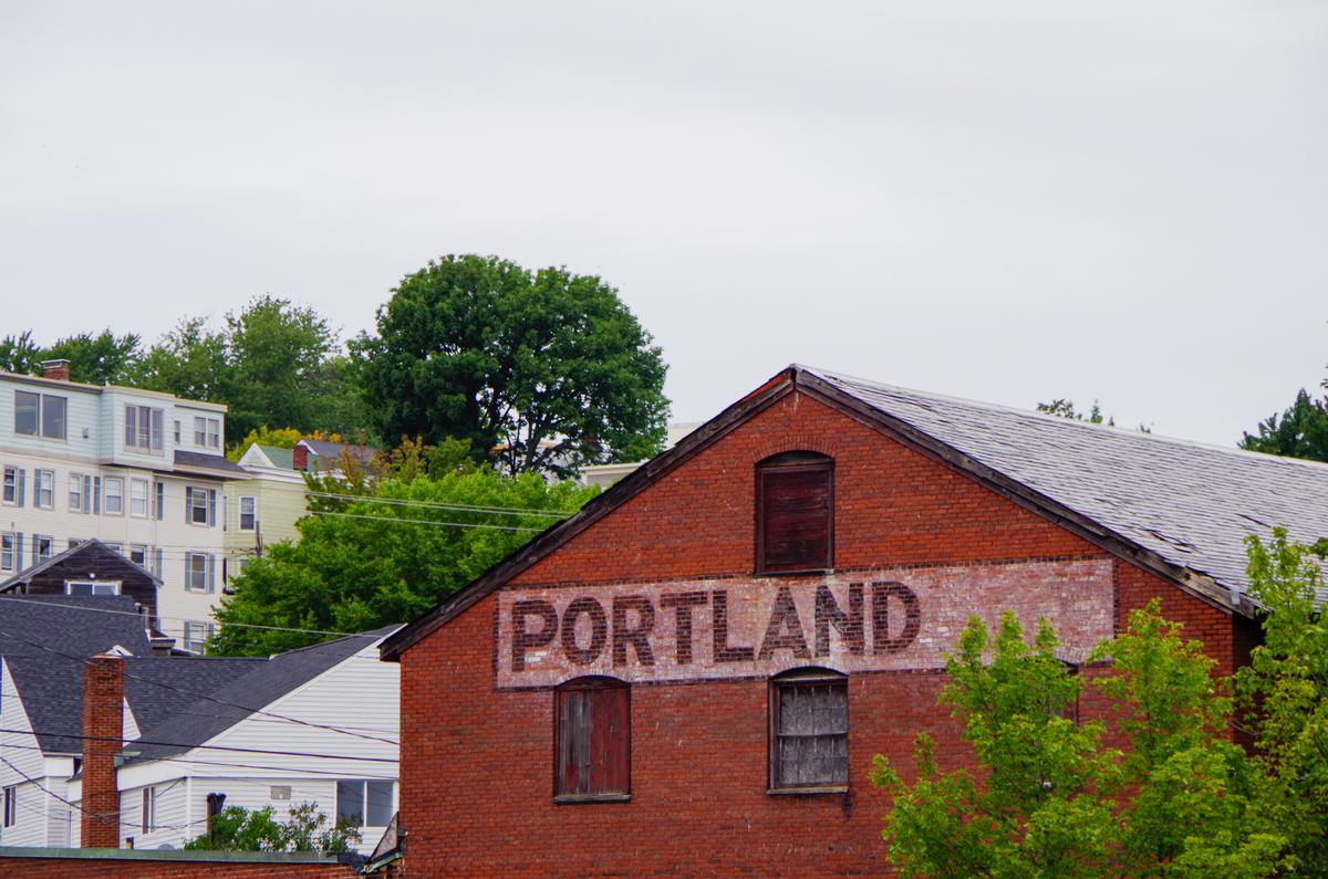 Portland, Maine with New England Victorian style architecture