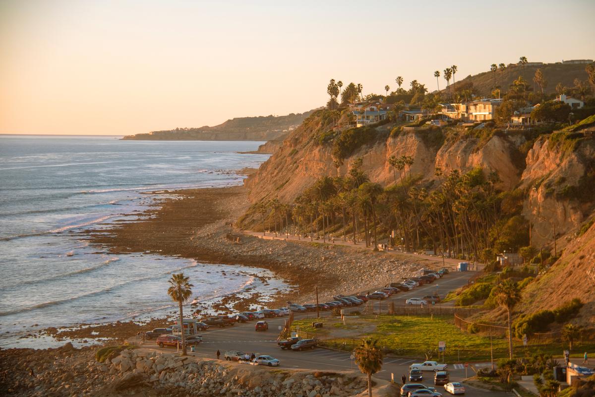 Sunset at White Point Beach, taken in San Pedro
