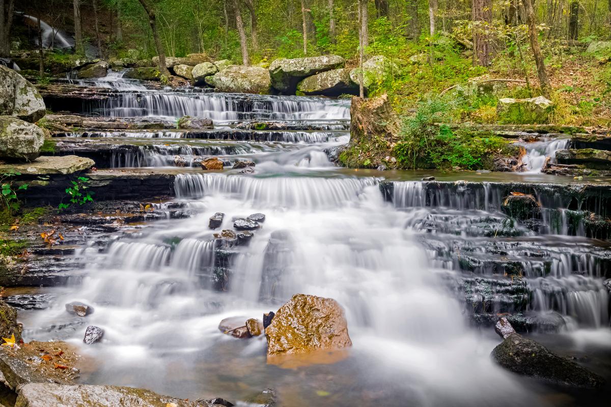 Collins Creek Cascade in the summer