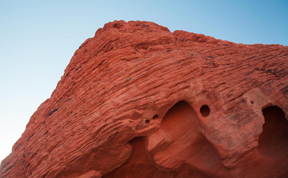 A view of red rocks on a hike