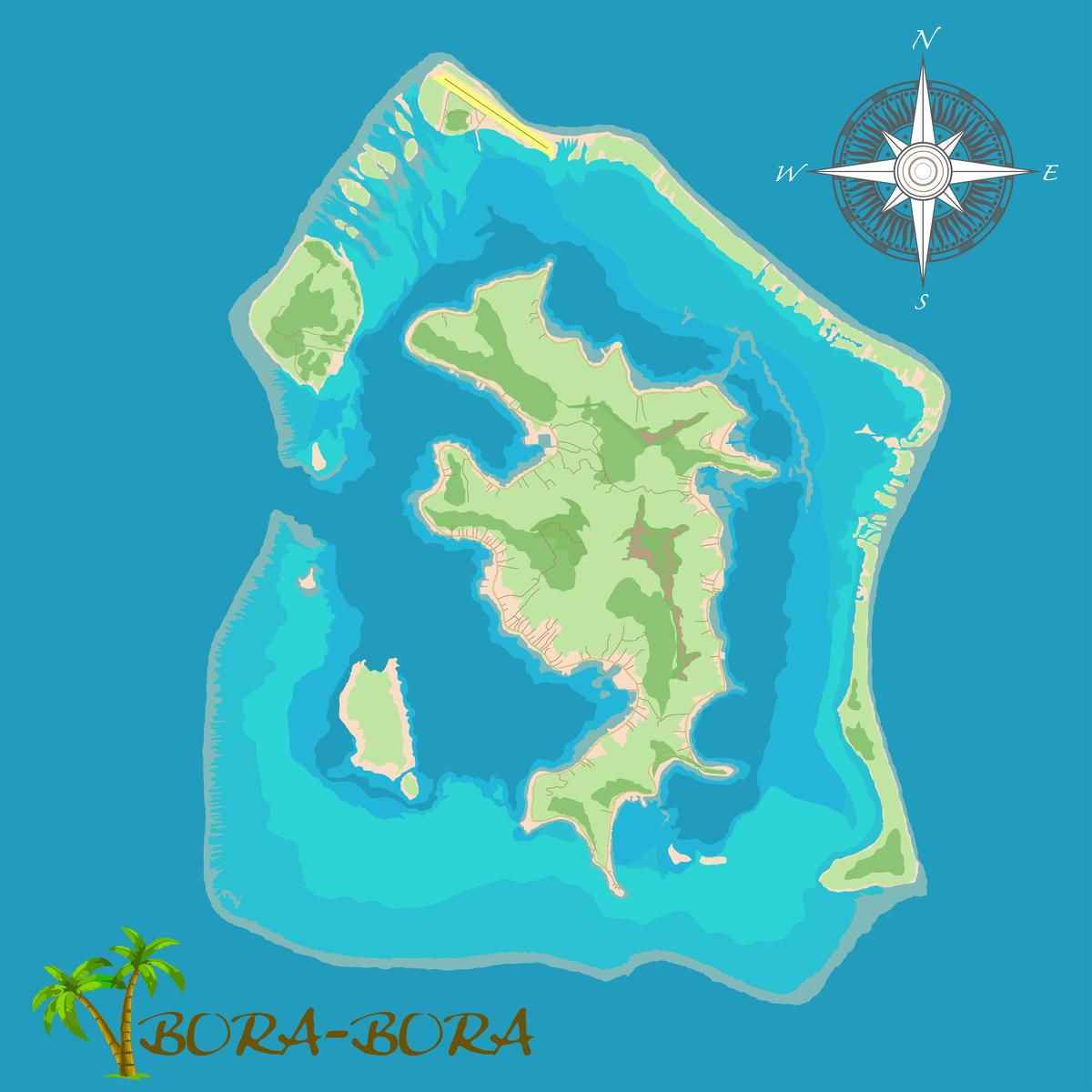 Bora Bora Island Map