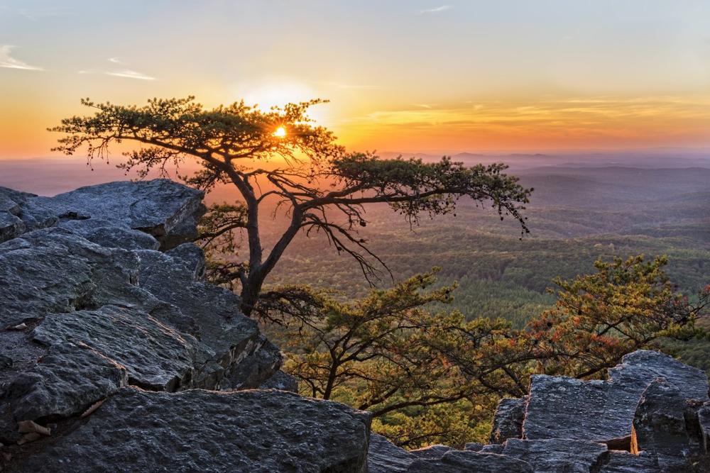 Hike mountain trails and admire fall views from Alabama’s highest point.