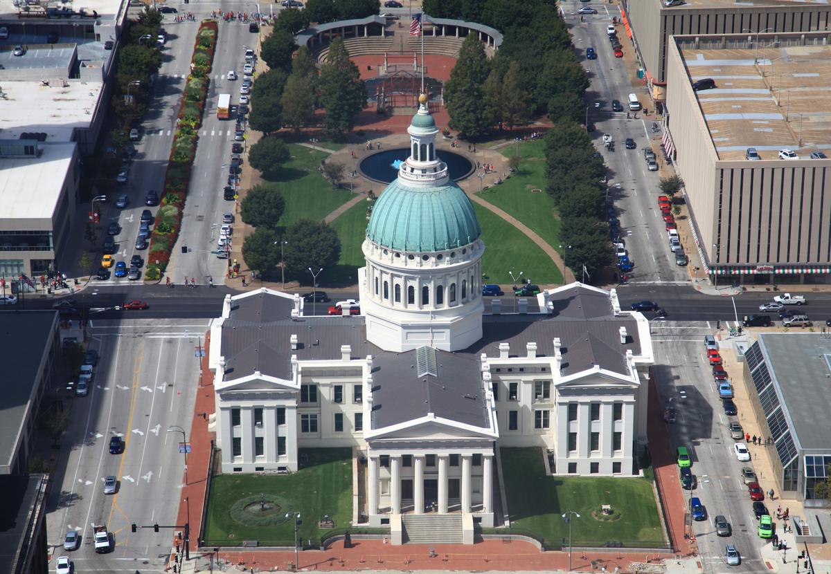 Old Courthouse from Gateway Arch in St Louis, Missouri