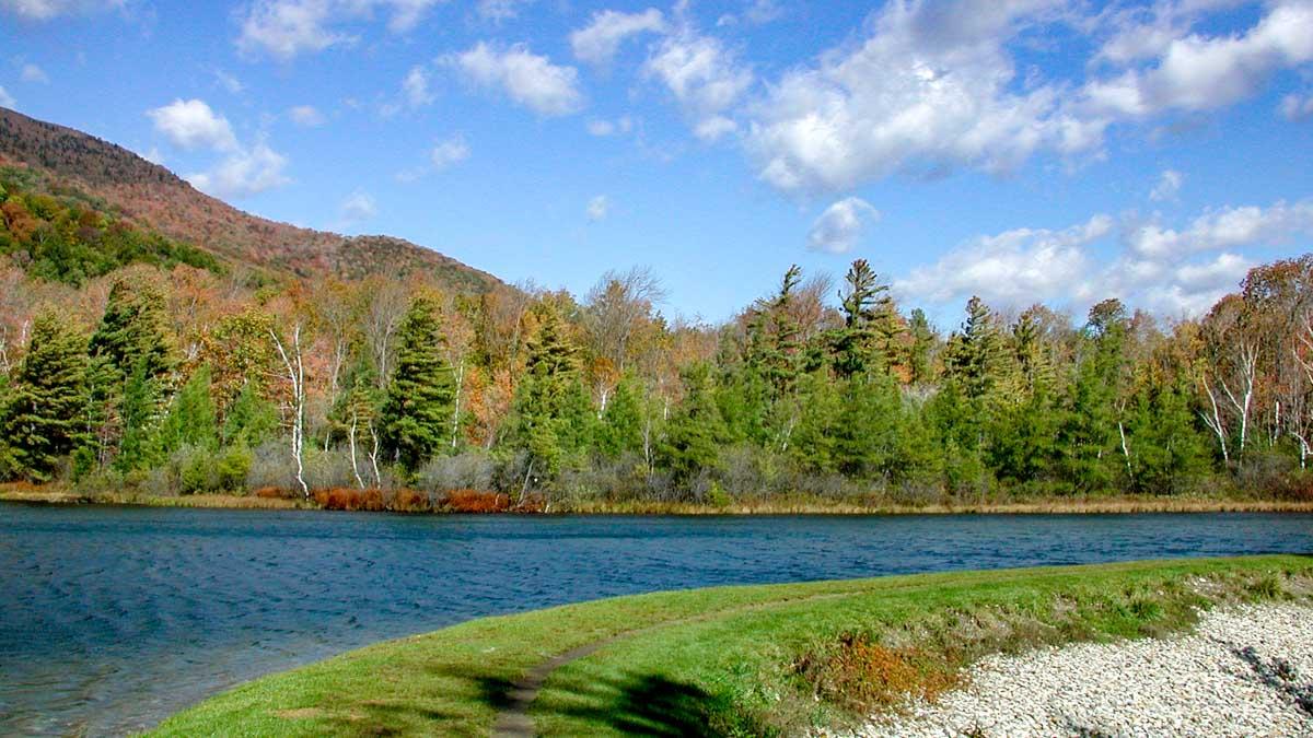 I took this photo of Vermont fall foliage on a lake