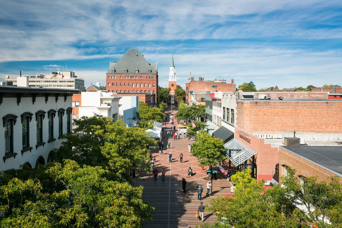 Enjoying the view of Church Street, Burlington, Vermont