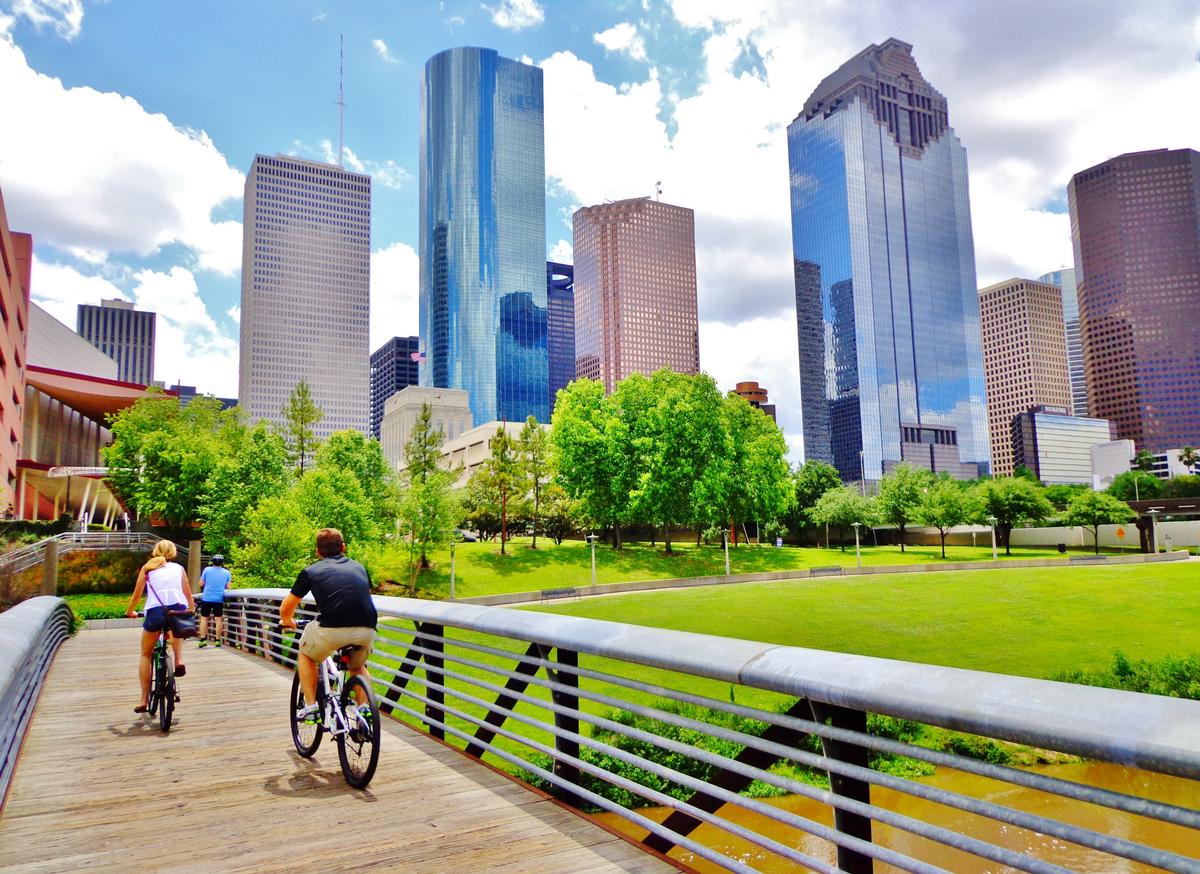 Biking in Buffalo Bayou Park