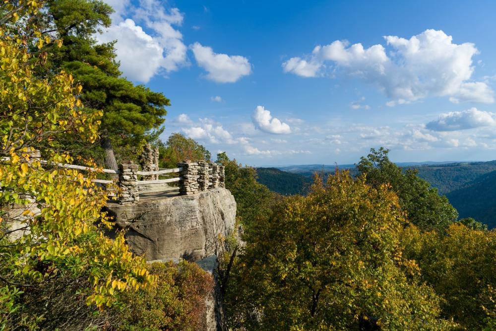 Hike to stunning overlooks or camp beneath towering hardwood trees.