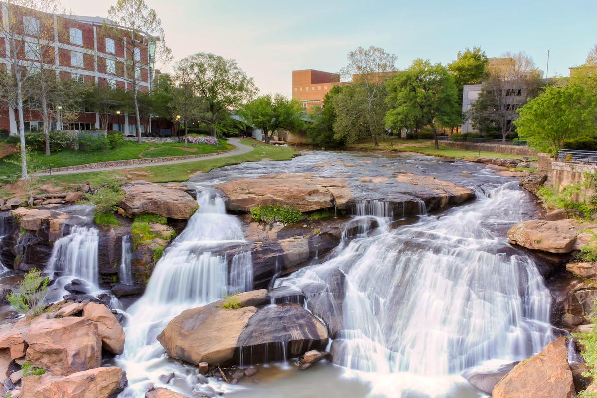  Waterfall in downtown Greenville, SC
