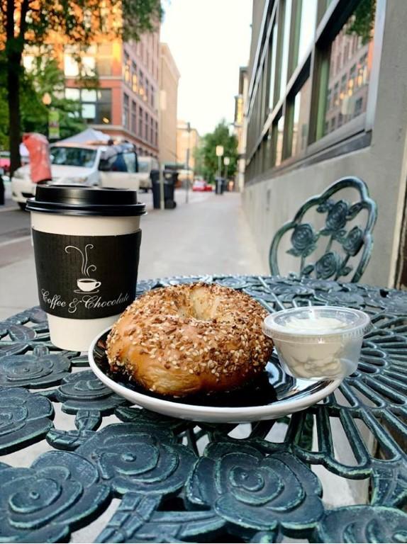Locally roasted coffee and artisan truffles—because why choose