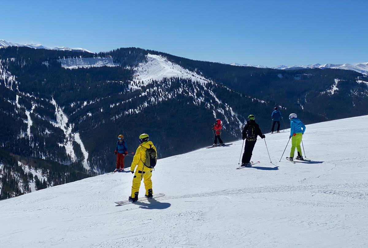 Look down the Vail ski trail