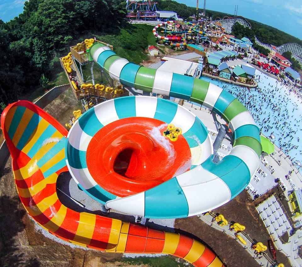 Cool off after coasters and race down slides on a thrilling summer day.