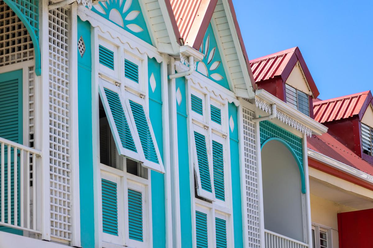 Colorful houses in Marigot in Saint Martin