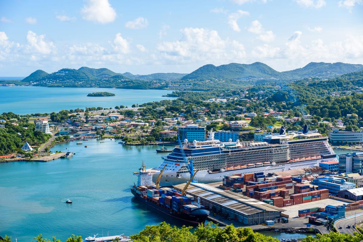 Cruise ship in St Lucia