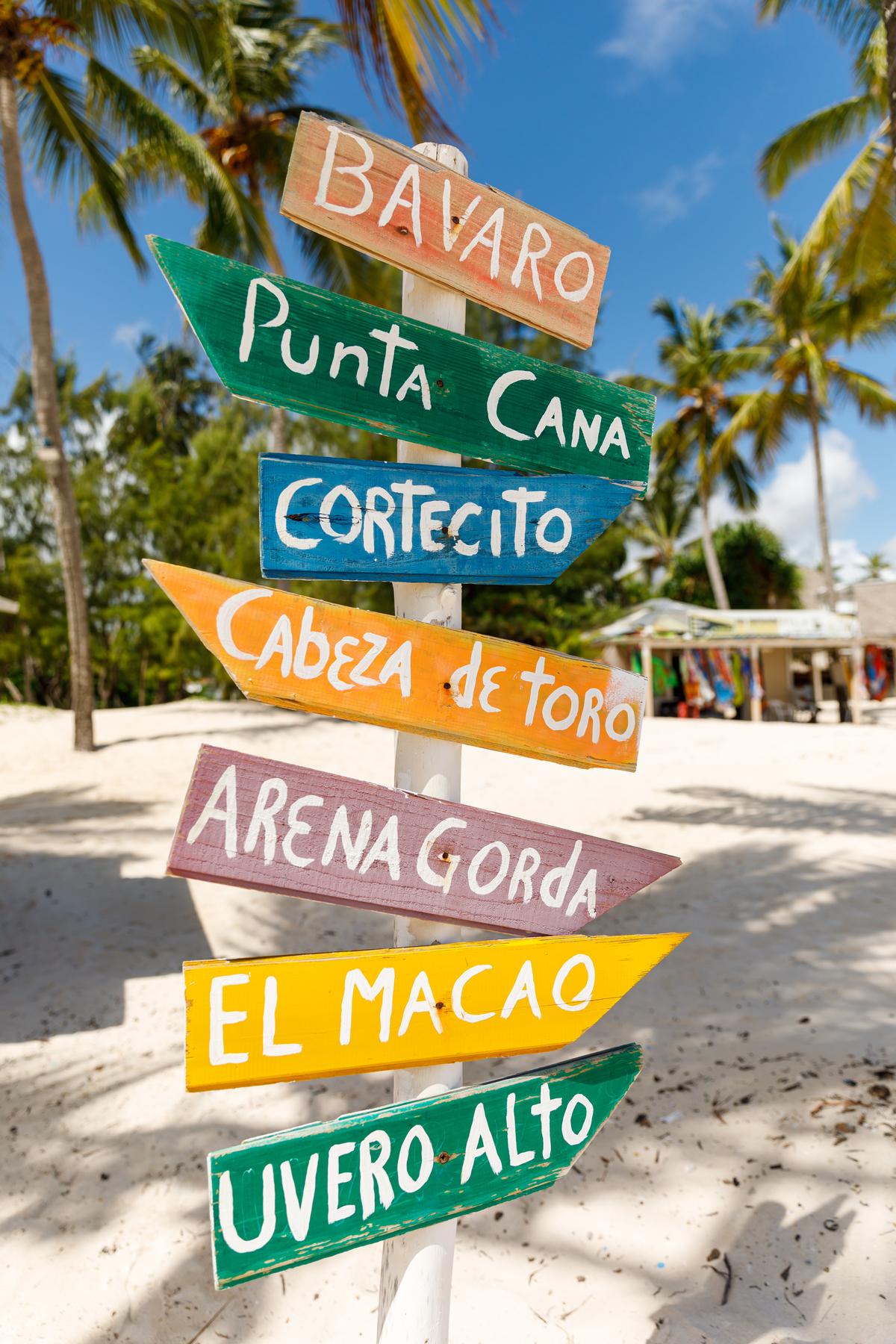 Wooden signs at the beach