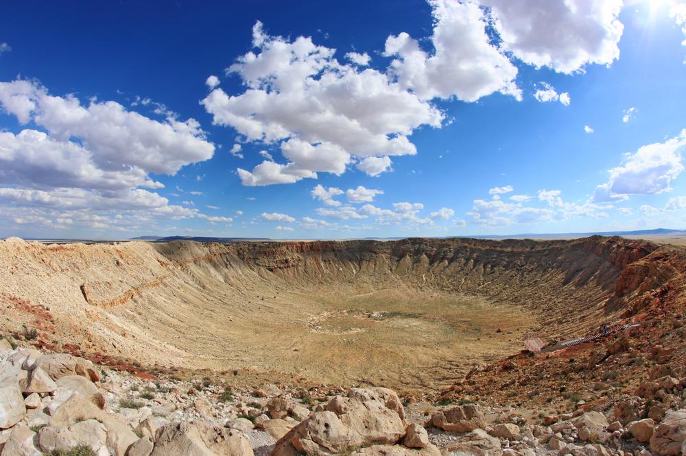 Look at an ancient impact site and explore exhibits on a quick science trip.