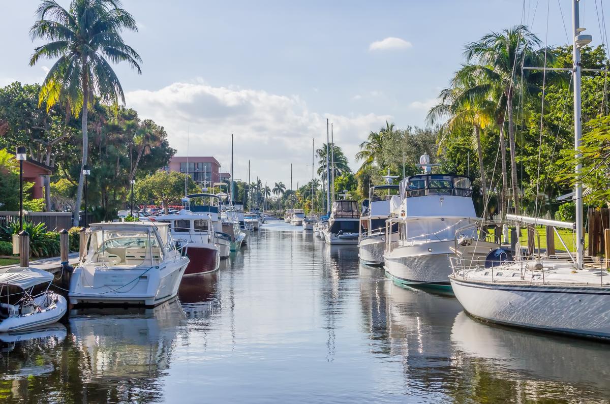 Canal with boats in Fort Lauderdale