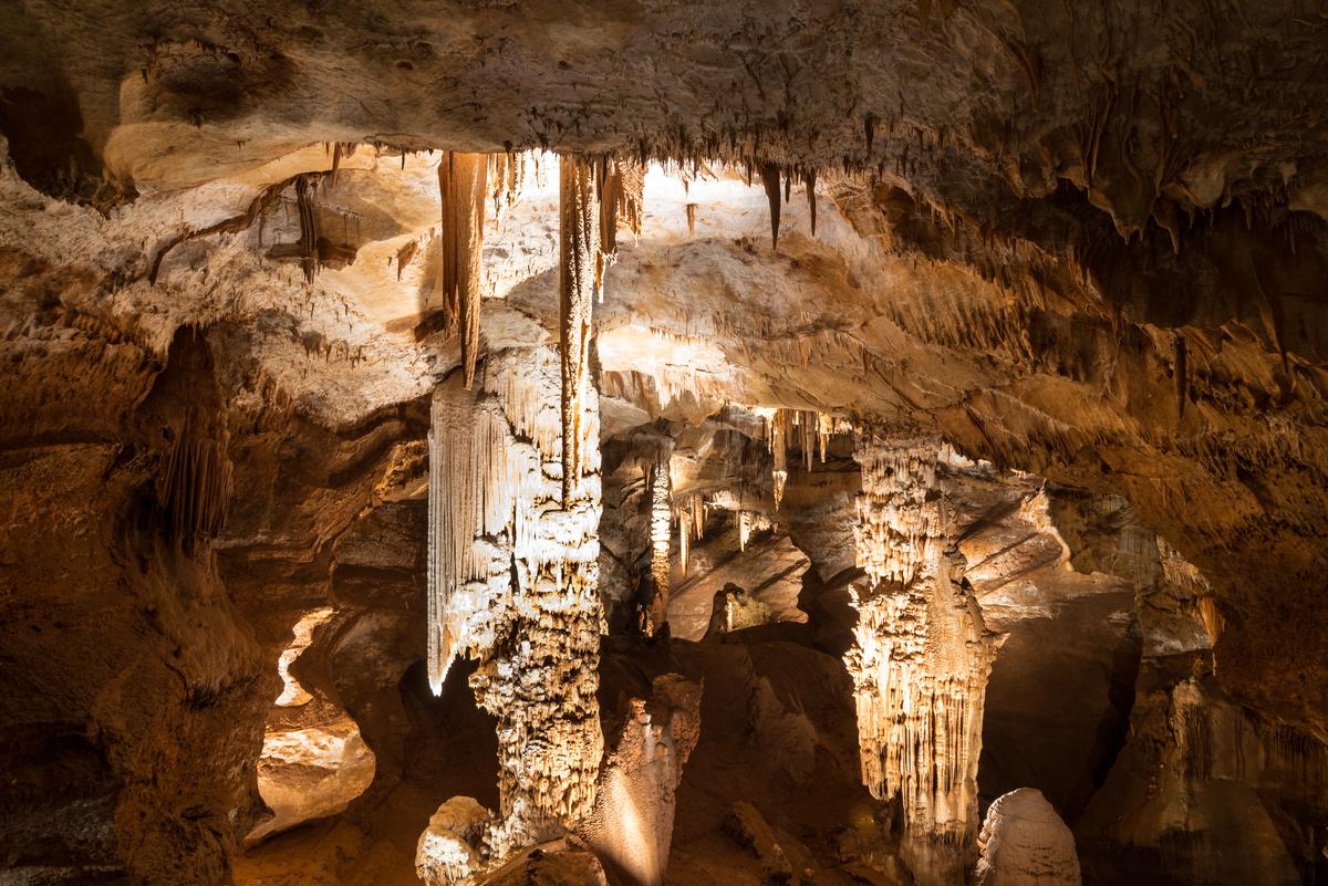Go ziplining and explore underground passageways in this massive man-made cavern.