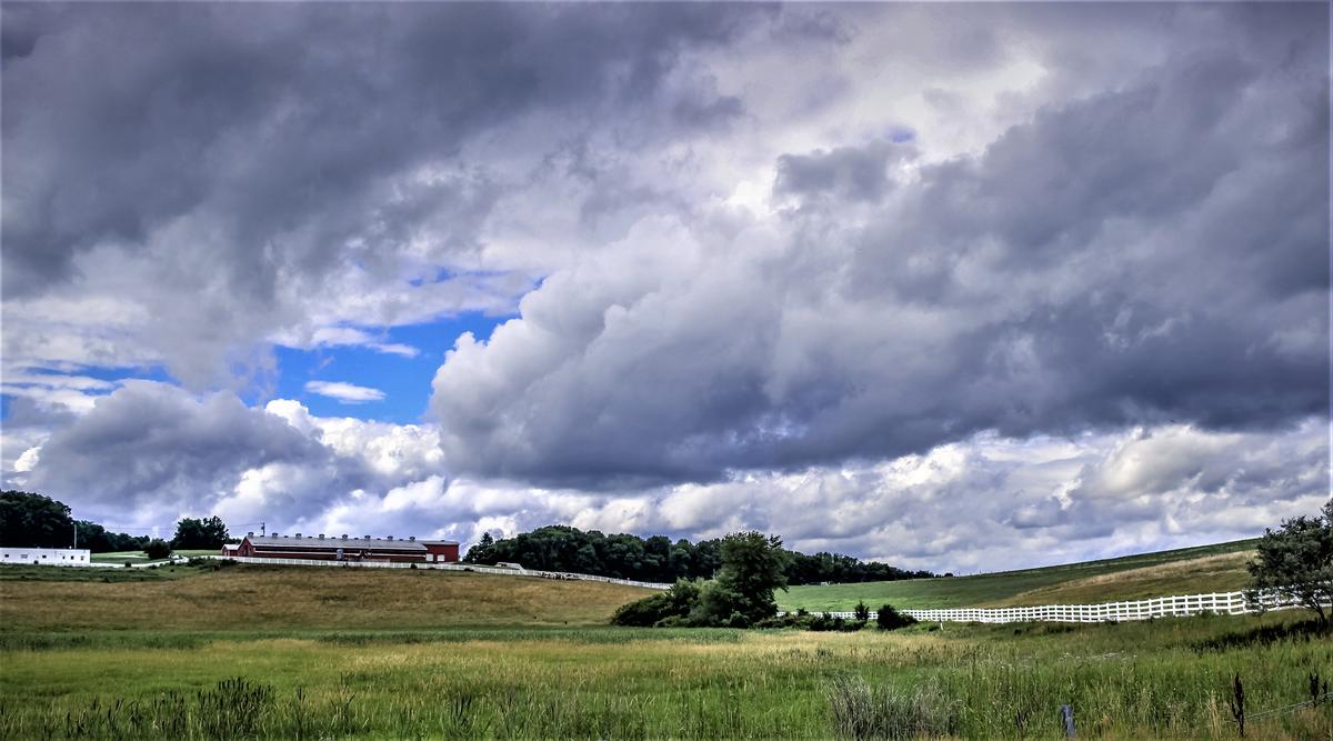 Stormy Connecticut landscape in the summer