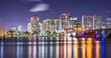 West Palm Beach, Florida at night