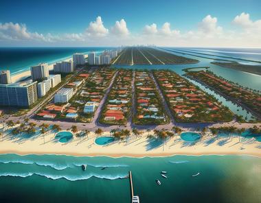 3D Aerial View of Fort Lauderdale Beaches