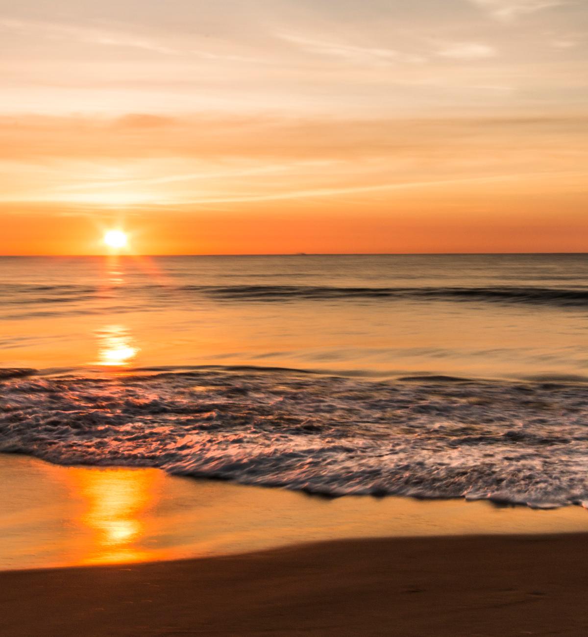 Orange sunset in Virginia Beach near DC