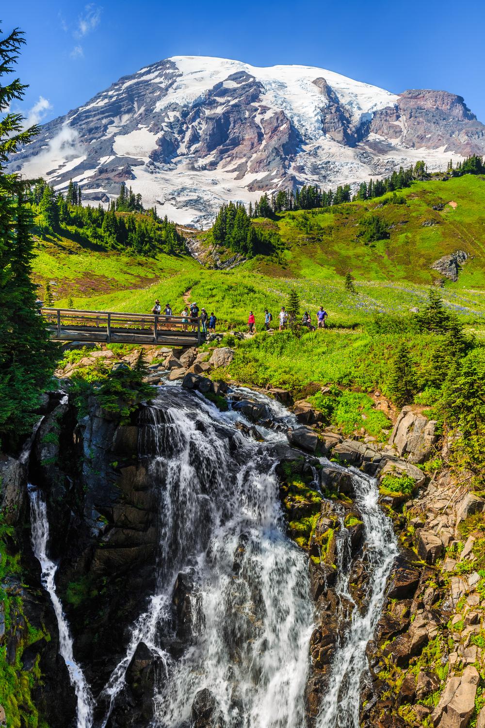 Hike through alpine meadows and see breathtaking glaciers in the summer.