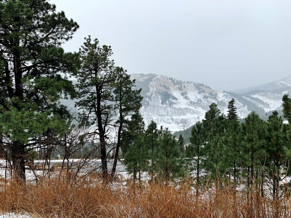 Mountain landscape view with snow in Ruidoso, NM