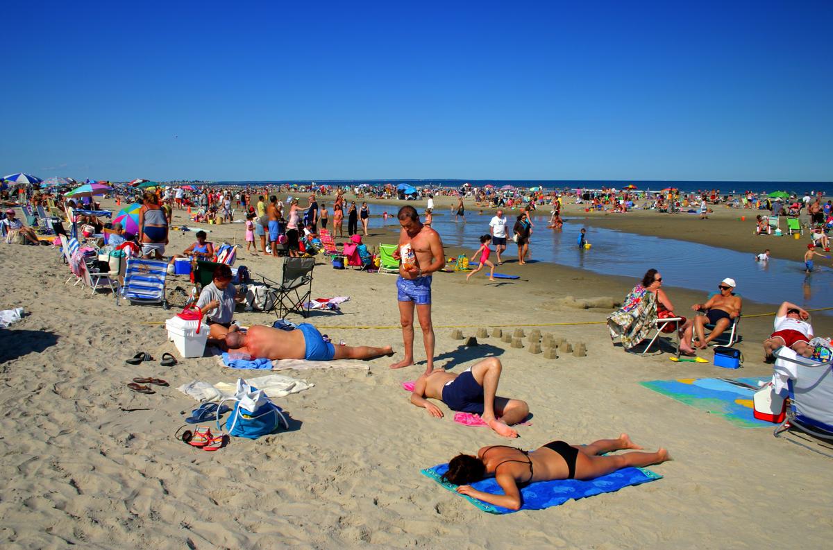 The beach in Ogunquit in the summer