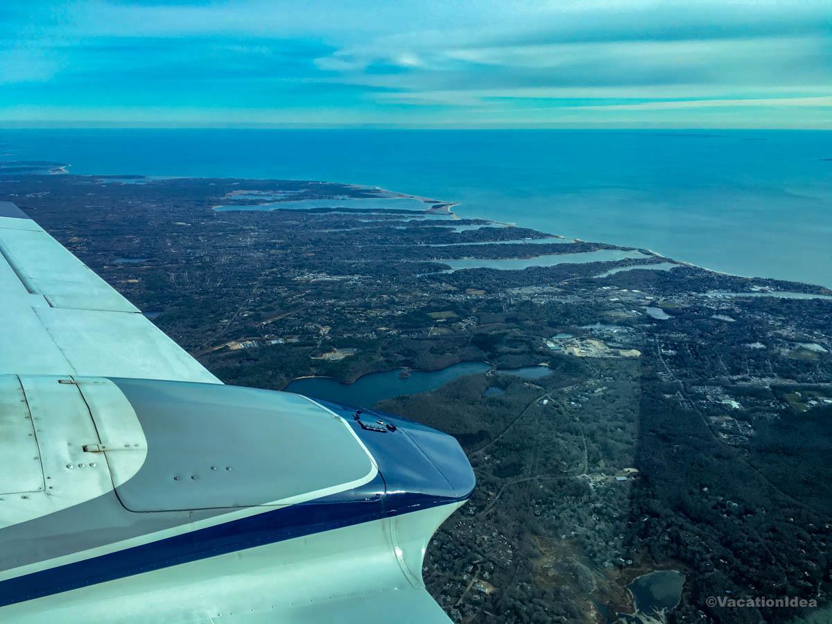 I took this photo from the plane flying over coastal New England