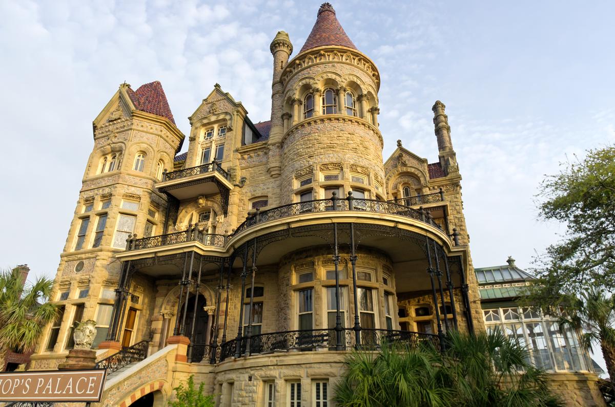 Queen Anne style architecture of Bishops Palace on Galveston Island, Texas