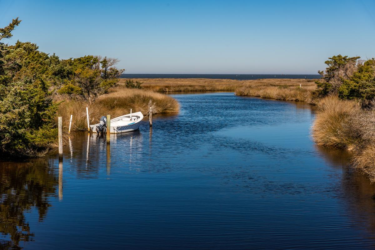 One of the canals on Ocracoke Island, NC