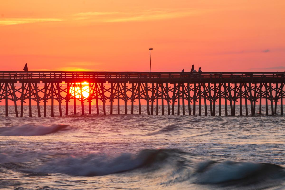 Myrtle Beach Pier closeup at sunrise