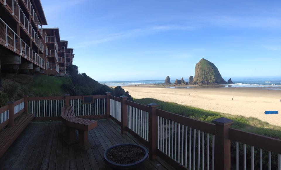 Admire Haystack Rock and unwind at the spa on a relaxing weekend escape.